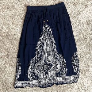 Gypsie Blu Blue & White Boho Skirt